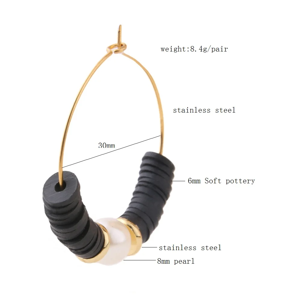 Серьги NeeFu WoFu из мягкой глины серьги тройники нержавеющей стали для женщин