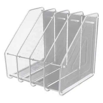 

4 Column Metal Mesh File Holder Document Rack Letter Magazine Newspaper Tray for Desk Organizer Home Office Supplies
