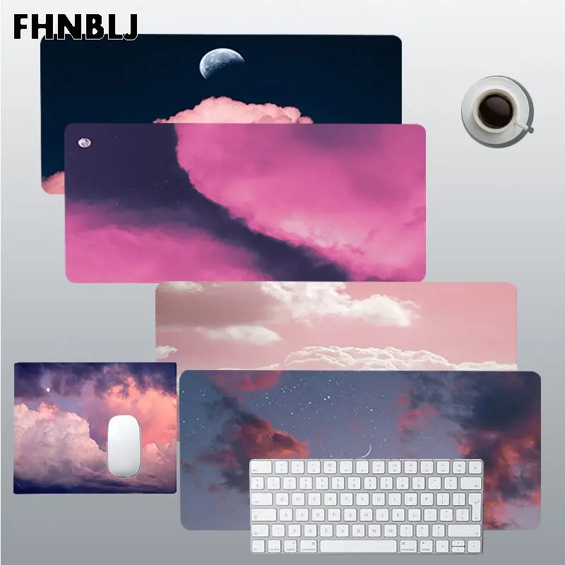FHNBLJ pink could moon Cute Keyboards Mat Rubber Gaming mousepad Desk
