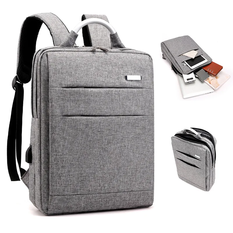 

2019-High School College Student USB Charging Backpack Business Travel 15.6-Inch Laptop Computer Bag Customizable