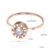 JeeMango Stainless Steel Jewelry Round AAA Zircon Roman Numerals Basic Models Anillos Mujer Rose Gold Color Rings Anneau JR18139 ► Photo 3/6