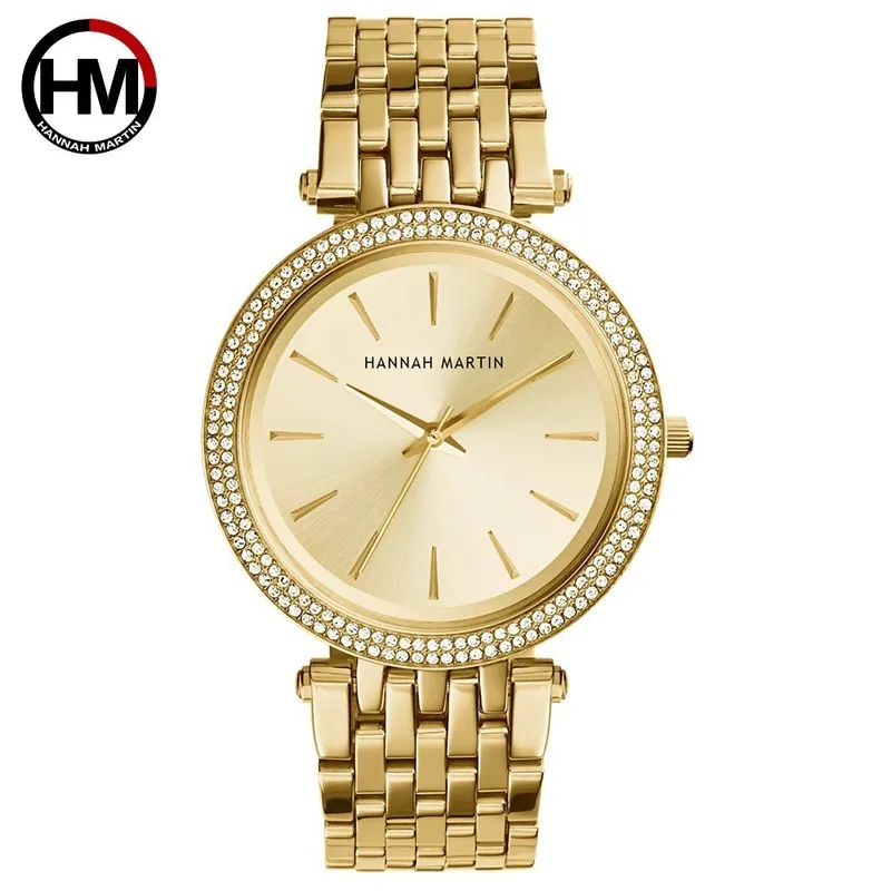 

Hannah Martin Ladies Wrist Watches Top Luxury Brand Silver Steel Women Bracelet Watch Fashion Rhinestone Diamond Female Clock