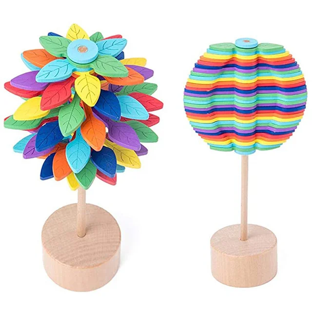 Spiral Lollipops Rotating Spin Toy Wooden Figet Fibonacci Sequence Anxiety And Stress Relief For Adults Kids Antistress 2