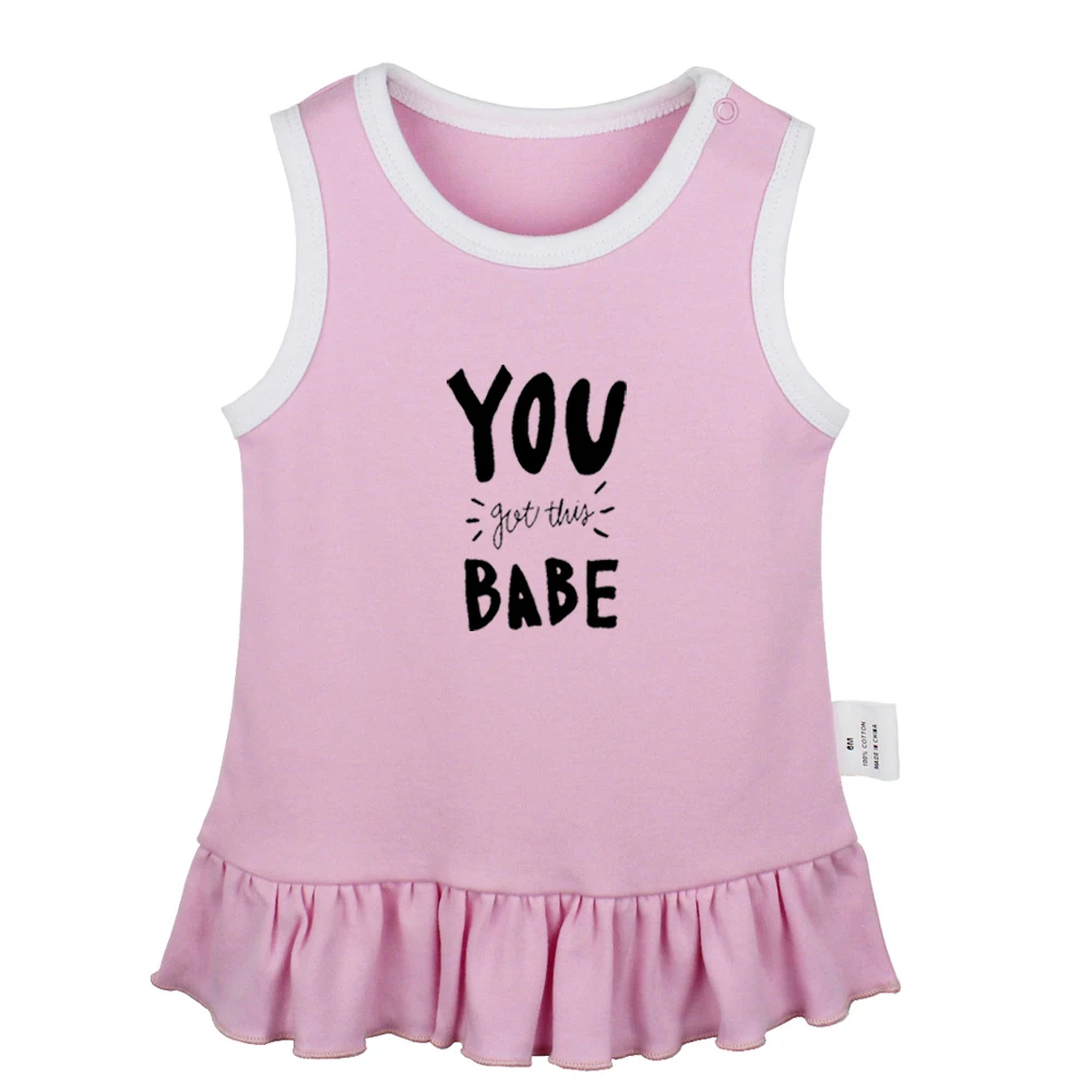 Платье для новорожденных девочек с надписью «Combe together Fly Make Today Amazing You get this BABE» платье без рукавов для малышей хлопковая одежда для новорожденных - Цвет: JcBabyYS1466P