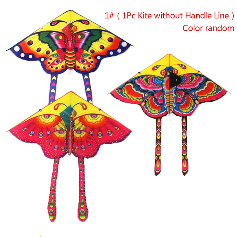 1Set 90*50cm butterfly printed long tail kite outdoor kite toy with handle li ` 