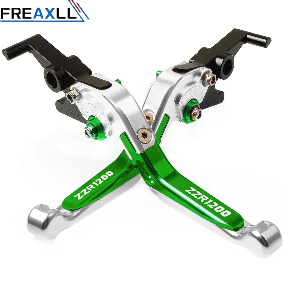 Мотоцикл CNC регулируемый тормозной рычаг сцепления ручные рукоятки для Kawasaki ZZR1200 ZZR 1200 2002 2003 2004 2005 zzr1200 - Цвет: C With LOGO