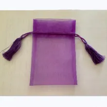 5000 шт 10*15 см OEM фиолетовые Сумки для подарков с кисточками на шнурке для свадебной вечеринки, пакеты для подарков