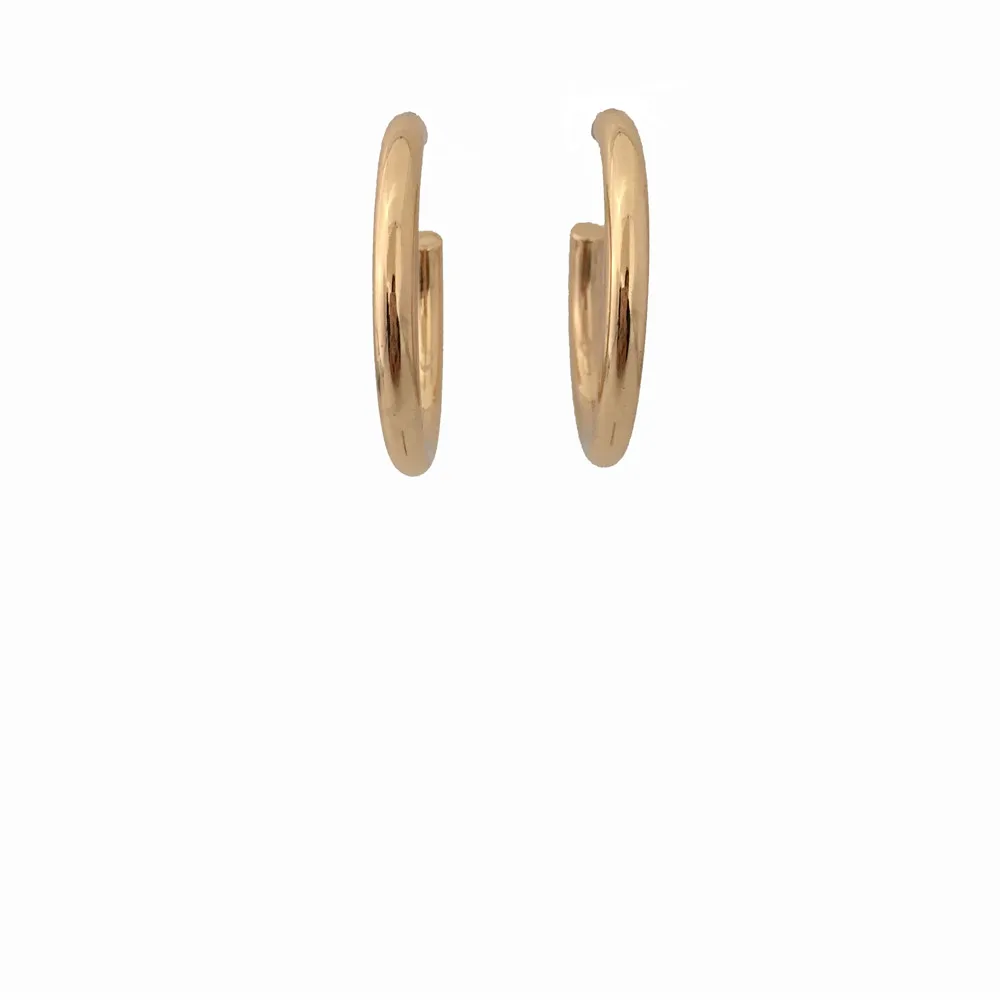 

GOLD OR SILVER COLOR PLATING SOLID HOOP EARRING