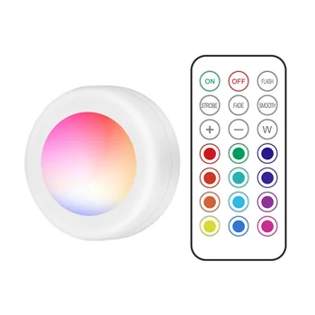 

1/3/6pcs LED Touch Night Light 13 Color Battery Power Remote Control Lamp Dimmable Wireless Touch Sensor Wardrobe Cabinet Light