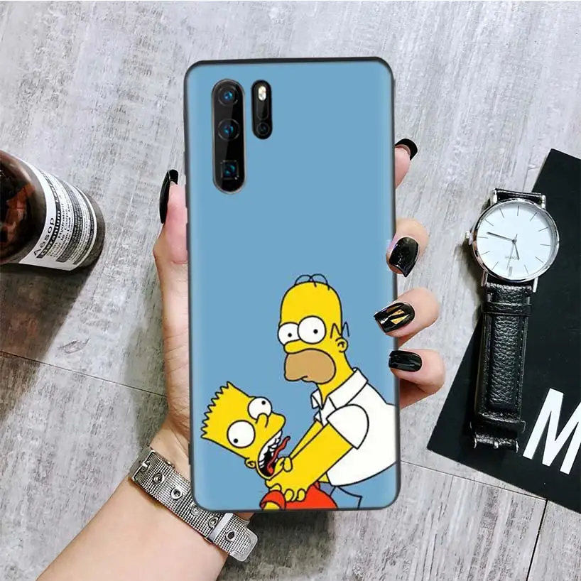 Забавный Homer J. Simpson черный чехол для телефона huawei mate 30 20 10 P30 P20 P10 Pro Lite P Smart Z роскошный Coque Shell