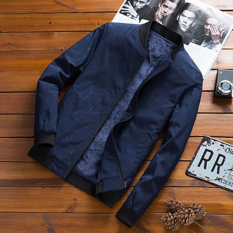 

Men Thick Cotton Coat Young And Middle-aged Casual Jacket Men's Large Size Stand Collar Casual Tops Business Style Winter