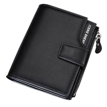 

Short Men's Wallet Solid Color Zipper Coin Purse Male Large-capacity Hasp Pu Leather Card Holder Trendy Business Men's Wallets