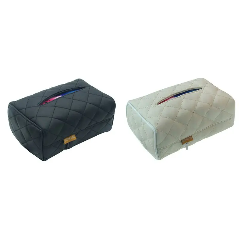 

New Rectangular Leather Facial Tissue Box Napkin Holder For Car Automotive Decoration Vehicle Mounted Tissue Box