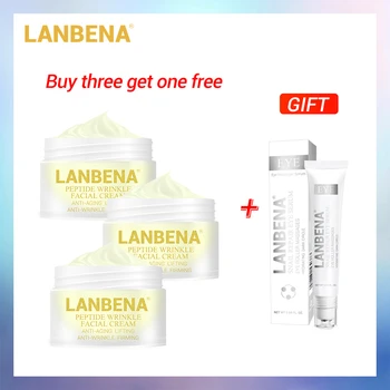 

LANBENA Buy 3 Get 1 Gift Peptide Anti Wrinkle Moisturizing Facial Cream 3pcs + Snail Eye Serum Anti Aging Lifting Skin care
