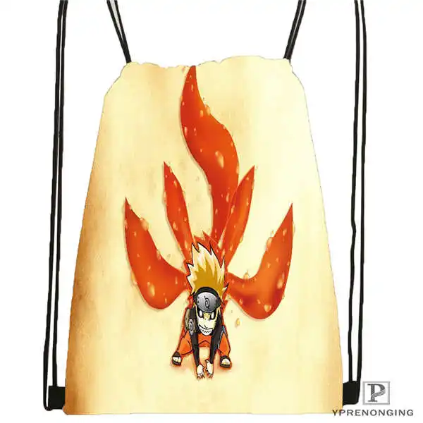 Drawstring Backpack Стикеры с Наруто Uzumaki походная сумка на шнурке милый рюкзак для детей(черная спинка) 31x40 см#180531-04-35 - Цвет: Drawstring Backpack