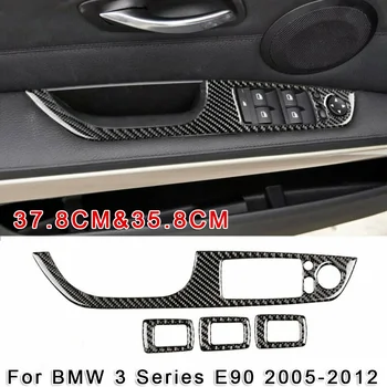 

Carbon Fiber Car Door Window Switch Button Cover Trim For BMW 3 Series E90 2005-2012 Decoration Cover Trims