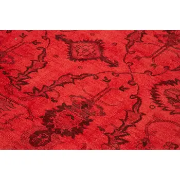 

240x302 Cm Red Handmade Overdyed Large Area Rug-8x10 Ft