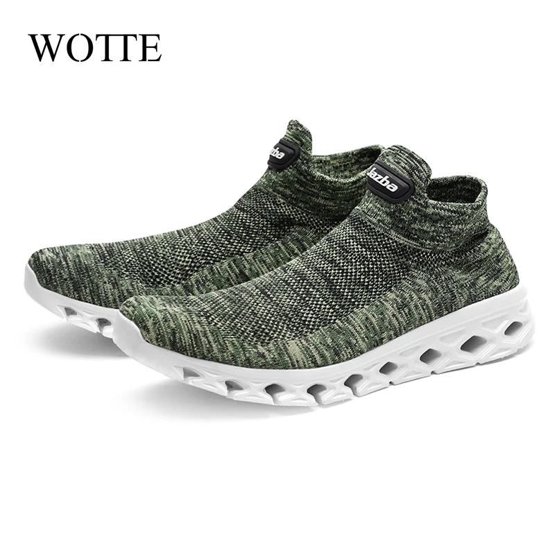 Spring Summer Men Casual Shoes Light Breathable Slip-On Mesh Unisex Knit Shoe size 40-45 zapatillas hombre | Обувь