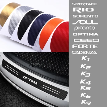 

Car Styling Carbon Fiber Trunk Rear Bumper Scuff Guard Plate Protector Sticker For KIA Sportage Rio K2 Sorento Soul Picanto K5