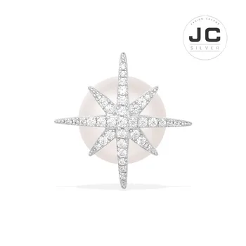 

New Fashion Charms Tibetan silver Original Engraving,Single Meteor Pearl Stud Earrings For Women Mono Glamour Jewelry Gift