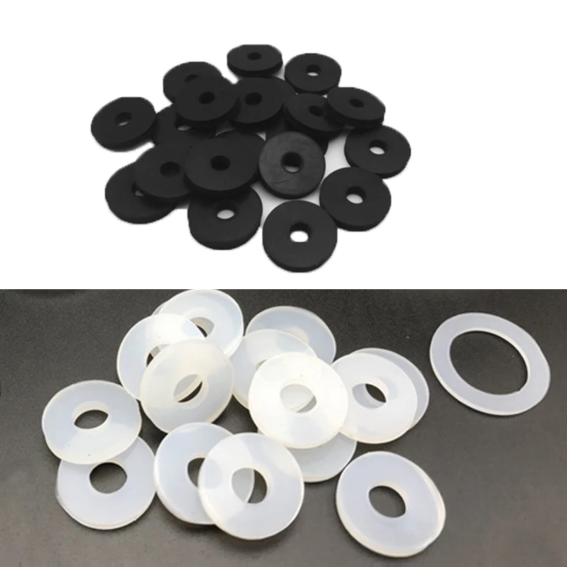 

20 Pieces White Silicone Corrugated Pipe Flat Washer Gasket Water Heater Shower Meter Faucet Black Rubber Seal Ring O-ring