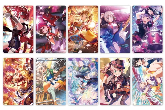 10pcs/set 5.4x8.5cm Anime BanG Dream Card Stickers Printed with Toyama Kasumi for Cosplay Accessories Set cute halloween costumes