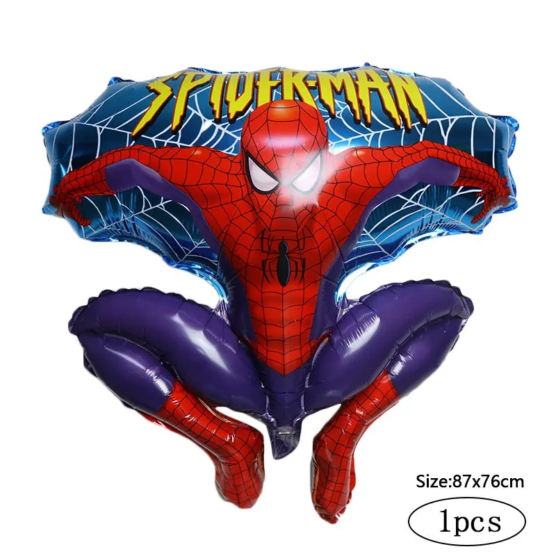 5 шт. воздушный шар из фольги «Человек-паук» для детей, надувные балоны с гелием для дня рождения, одноразовые праздничные столовые приборы «Супермен»