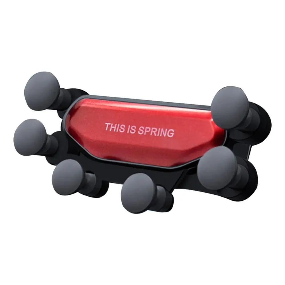 Гравитационная автомобильная подставка для мобильного телефона, семь точек деформации, поддержка карт, кнопка выхода, поддержка, Автомобильная навигационная рамка для samsung - Цвет: Red