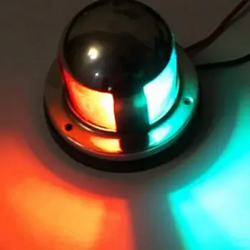 

12V Stainless Steel Red&Green LED Navigation Signal Light Lamp Yacht Accessory For Marine Boat E7CA