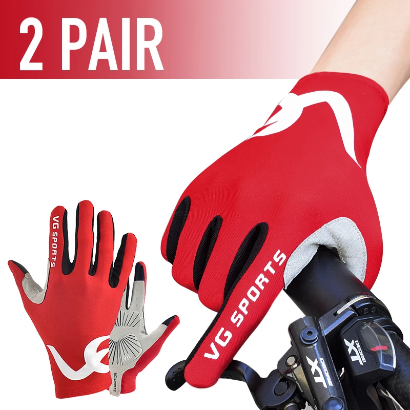 2 Pair VG Sports Cycling Gloves Full Finger Touch Screen Non-slip MTB Road Bike Bicycle Riding Half Long | Спорт и развлечения