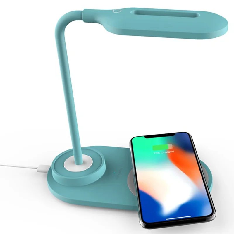 Multi-functional Lamp Qi Wireless Charger for Phone XS Max X Foldable Table Desktop Desk LED Light Fast Wireless Charging Pad