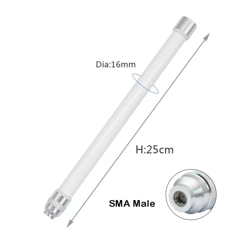 

4G 5G Waterproof Fiberglass Antenna Omnidirectional Outdoor Base Station AP Gateway Receiving SMA Male Connector High Gain 8dbi