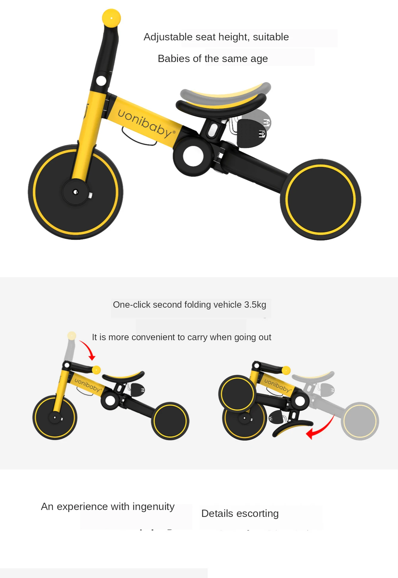 Children Bicycle Tricycle Child Bike Foldable Baby Balance Bicycle Children's Scooter Kids Walker trike baby stroller 5 in 1