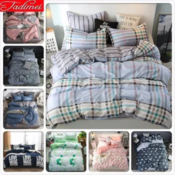 

Concise Plaid Classical Duvet Cover Bedding Set Adult Kids Boy Soft Cotton Bed Linen Single Twin Queen King Size Bedspread Sheet