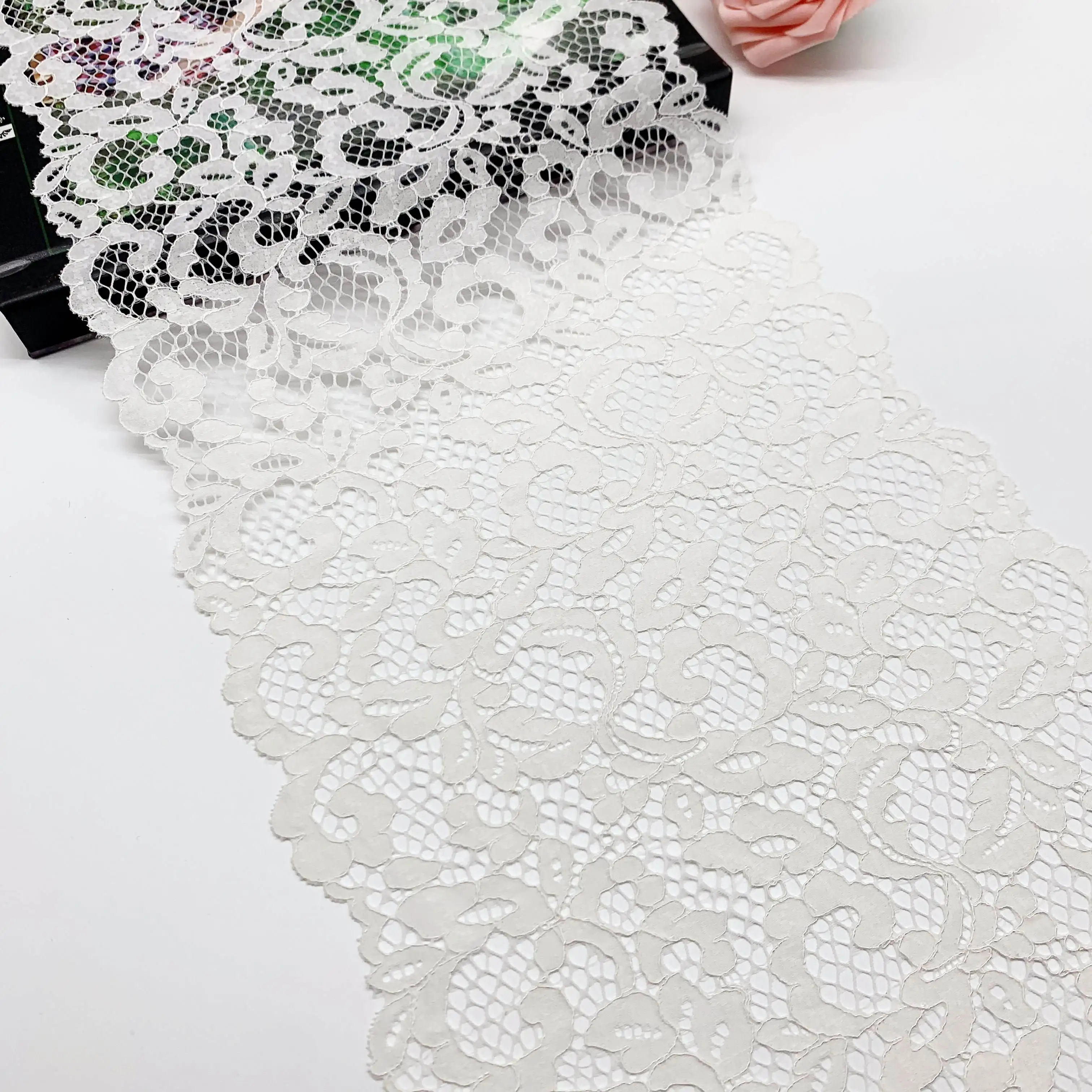 3y/lot Width 23cm White Non-Elastic Non-Stretch Lace 3