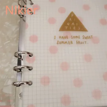 

6 Ring Pink Lovely Dots Simple Binder Book A5 Korean Cute Cover Loose Diary Translucent Planner Bullet Journal Stationery School