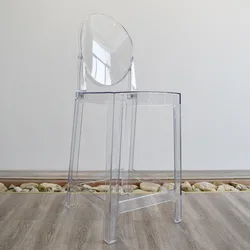 Tabouret de Bar fantôme rouge en cristal Transparent, style nordique, de luxe, Simple, moderne, à la mode, en filet explosif 
