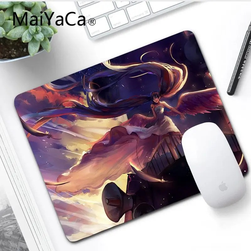 No LockEdge 20x25cm MaiYaCa Хацунэ Мику анием девушка геймер скорость мыши розничная маленький резиновый коврик для мыши большой коврик для мыши ПК компьютерный коврик - Цвет: No LockEdge 20x25cm