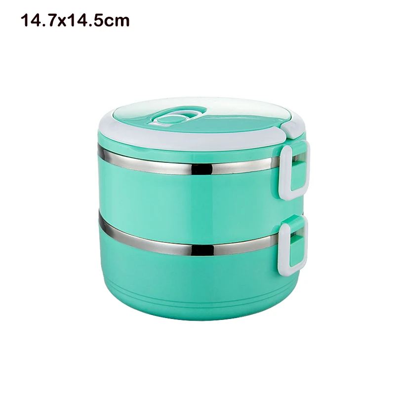 B 14.7x14.5cm Термальность утепленная Коробки для обедов для бэнто, пикника хранения котелок Еда банку Многослойные Нержавеющая сталь для студентов и школьников, Открытый лагерь - Цвет: B 14.7x14.5cm