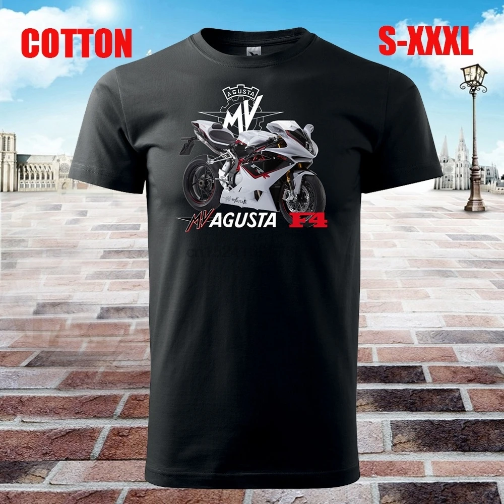 Mv Agusta F4 Мужская футболка мотоциклист Байкер хлопок Повседневная короткий рукав