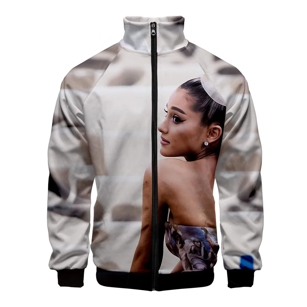 Ariana Grande толстовка на молнии повседневные толстовки Модные крутые Highstreet осенне-весенняя одежда Толстовка для женщин