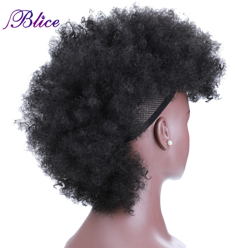 Blice синтетические высокие шиньоны короткие кудрявые накладные волосы Mohawk с