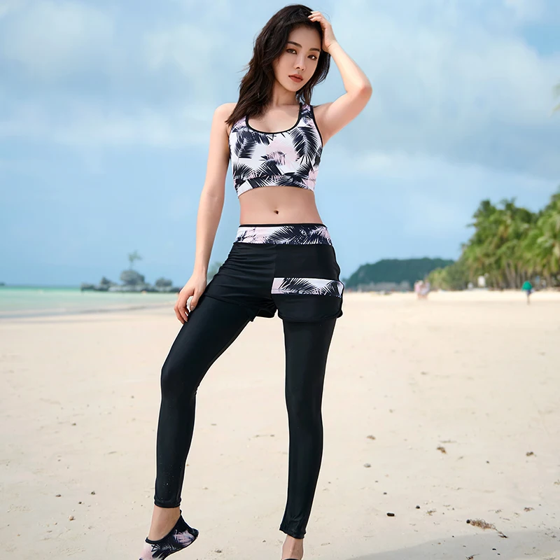 Traje de baño de manga larga para y mujer, traje de baño con de Rash Guard, con cremallera, almohadilla de surf, pantalón largo, 3 piezas, piezas _ - AliExpress Mobile