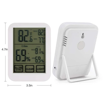 

New Digital Hygrometer Thermometer Large Screen And Night Light Accurate Temperature Humidity Monitor Meter For Home Office