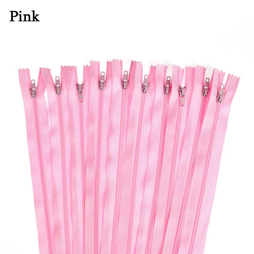 pink 10 шт./лот 20 см длина Красочные Нейлоновые катушки молнии портной для Брюки Одежда швейные изделия ручной работы DIY аксессуары - Цвет: pink