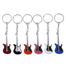 

1 Pc Guitar Keychain Mini Metal Classic Electric Key Car Chain Guitar Key Ring Musical Instruments Pendant For Man Women