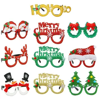 

10pcs Christmas Decoration Glasses Multi-style Antlers Santa Claus Snowman Eyeglasses Xmas Cute New Year Party for Kids Adult