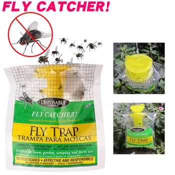 1pcs Disposable Fly Trap Hanging Fly Catcher Reusable Flies Wasp Bug Killer Hanging Bait Bag Garden Yard Pest Control Tool 1