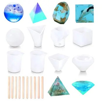 

Silicone Resin Molds 18Pcs DIY Casting Molds for Resin Epoxy Candle Wax Soap