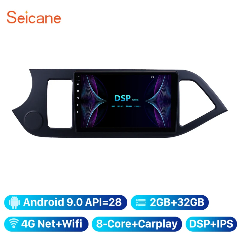 Автомобильный мультимедийный плеер Seicane Android 10 0 2Din GPS для KIA PICANTO Morning 2011 2012 2013 2014
